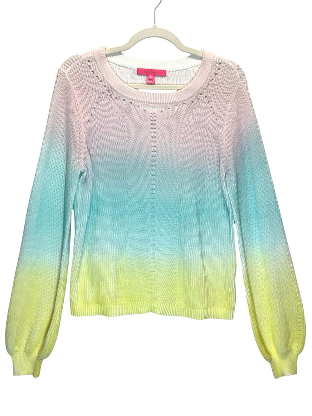 Lilly Pulitzer Ritzanna Pastel Ombre Cotton Pullover Sweater - Medium